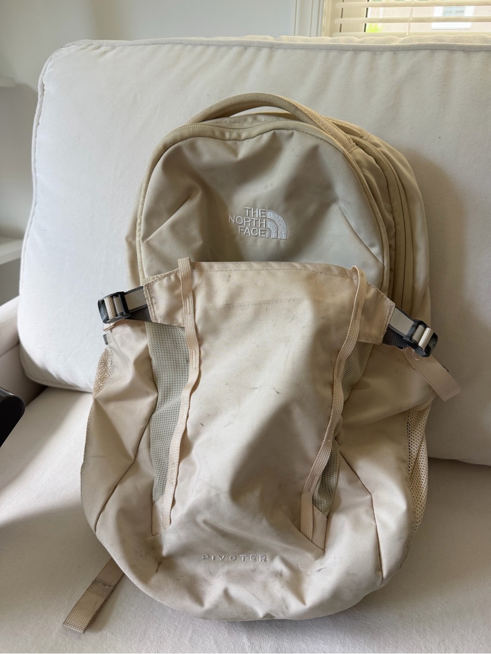 The North Face Cream Pivot Backpack
